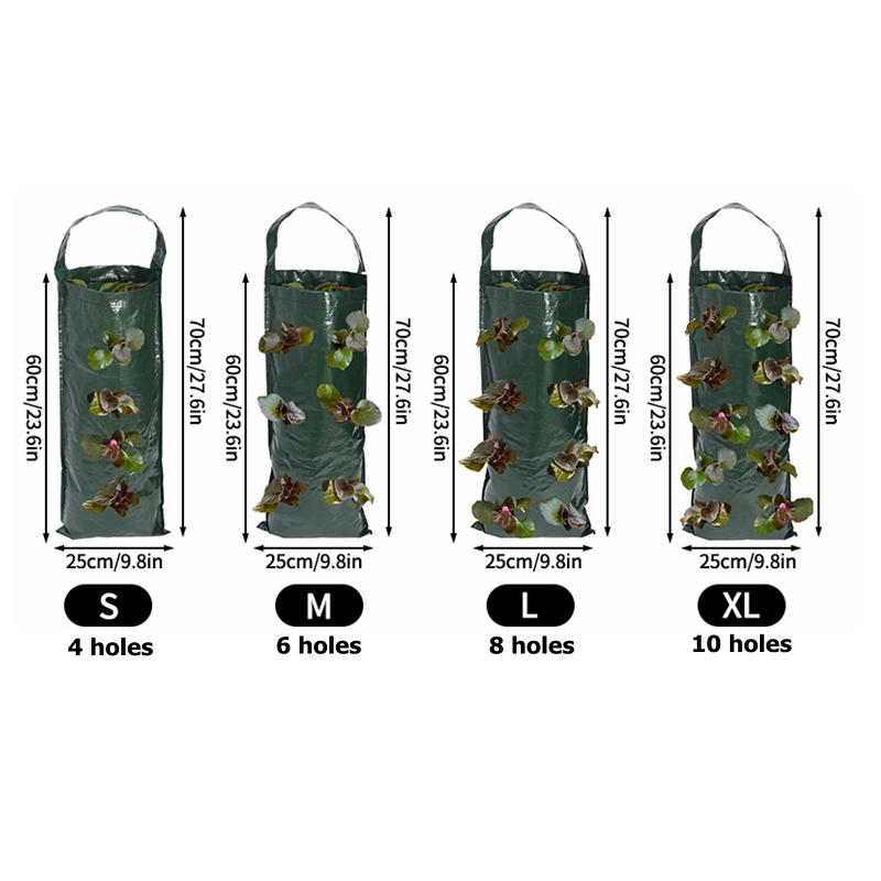 Hanging Plant Grow Bag Strawberry Flower Vertical Grow Bag Garden Plant Container Pe Seedling Nursery Bag Planter Accessories