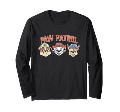 Paw Patrol Rubble, Marshall, Chase Galvas Sejas Garām Piedurknēm T-krekls