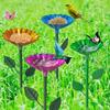 2pcs Plug-in Bee Drinking Cups Metal Butterfly Bath Bowl Water Station Bee Watering Cup  Bird