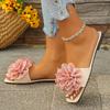 2025 NEW Flower Flat Slippers Casual Walking Shoes Female Summer Fashion Dress Sandals