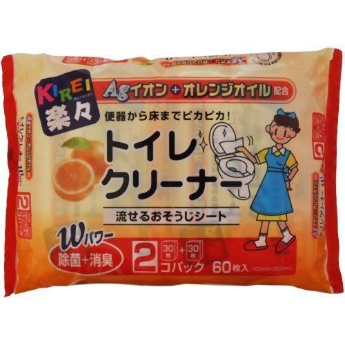 

THT Kirei Rakuraku Ag Дезинфицирующее средство для унитаза с ароматом апельсина (30 листов х 2 упаковки) белый