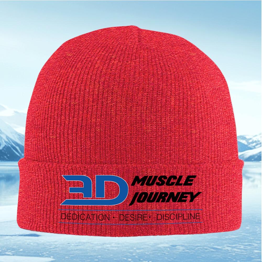 Blue bold letterslogo design Men Women Unisex Knitted Hat Beanie Pullover Cap Winter Thermal Warm Christmas Outdoor Cycling Hik