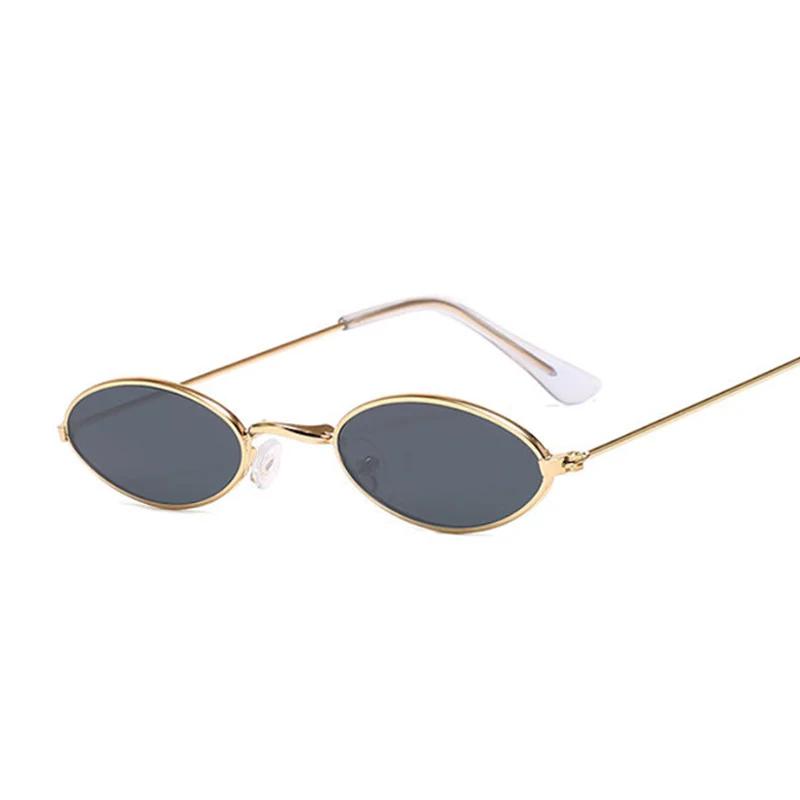 Retro Small Oval Sunglasses Woman Lentes De Sol Vintage Brand Shades Metal Color Sun Glasses for Female Fashion Designer Lunette