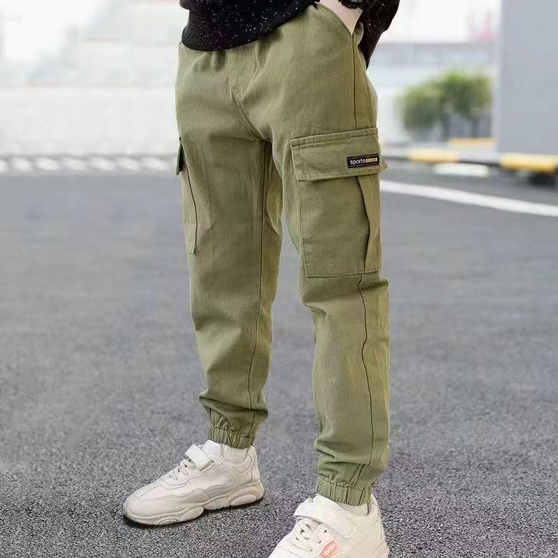 2025 Boys' Casual Spring/Autumn Workwear Pants – Trendy Long Style for Older Kids