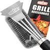 Grillbürste Und Schaber BBQ-Bürste Für Grill Sicher 18" Edelstahl Geflochtenes Draht 3 In 1 Borsten Grillreinigungsbürste Br-4516