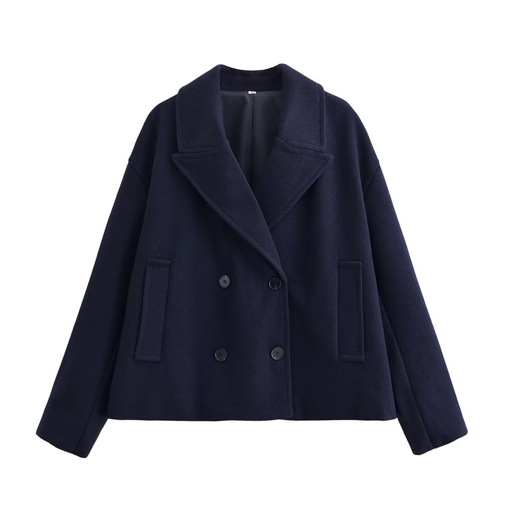 Dámská módní jednobarevná volná bunda s dlouhým rukávem