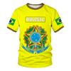 Brasilien Sommer Herren T-Shirt O Hals Kurzarm Übergroßes Kostüm Brasilien Flagge Drucken Lässiges T-Shirt für Herrenbekleidung