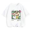 MINISO Summer Crayon Shinchan Tshirt Women Men Fashion Casual ShortSleeve Tshirt Adult Clothing Oversized Harajuku Shirt Top