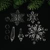 15Pcs Acrylic Christmas Snowflakes Clear Simulation Transparent Icicle Pendants Hanging Pendant Shatterproof Acrylic Snowflakes