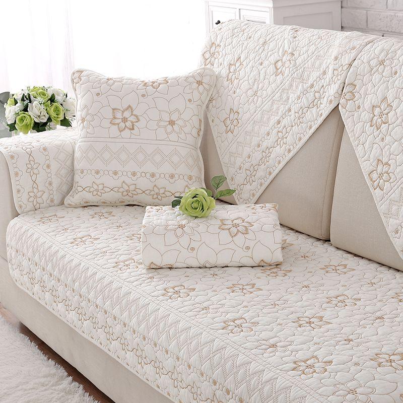 

Скандинавский простой диванный подушка Круглогодичная нейтральная нескользящая подушка Полотенце-накидка на спинку Ткань Чехол на диван из 100% хлопка Epiphyllum rice White 70*70cm