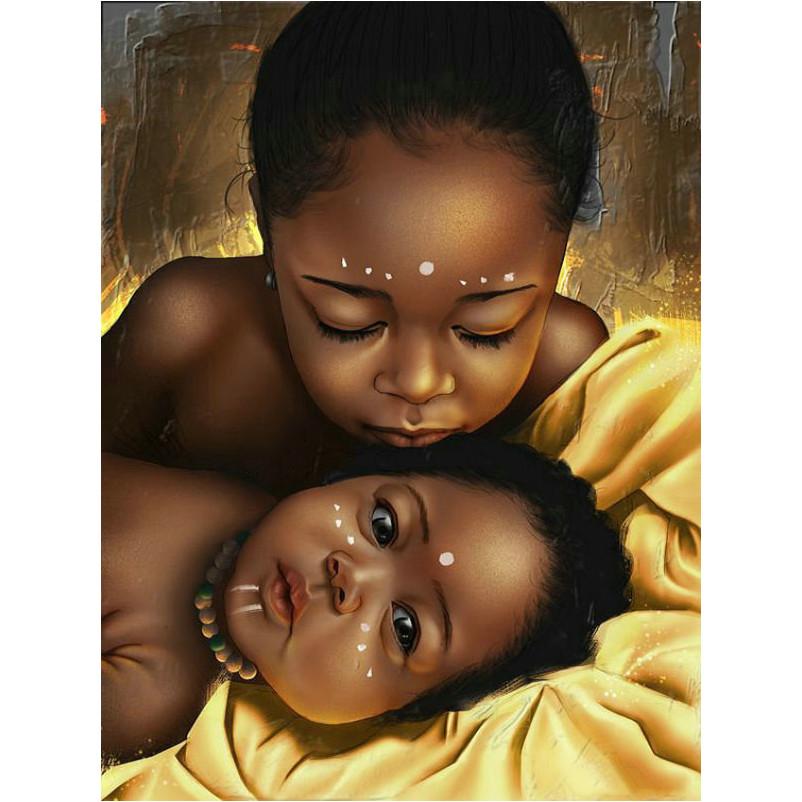 

5D DIY diamond painting cross stitch Two little girls building Square/round diamond embroidery Gift or decorationbed