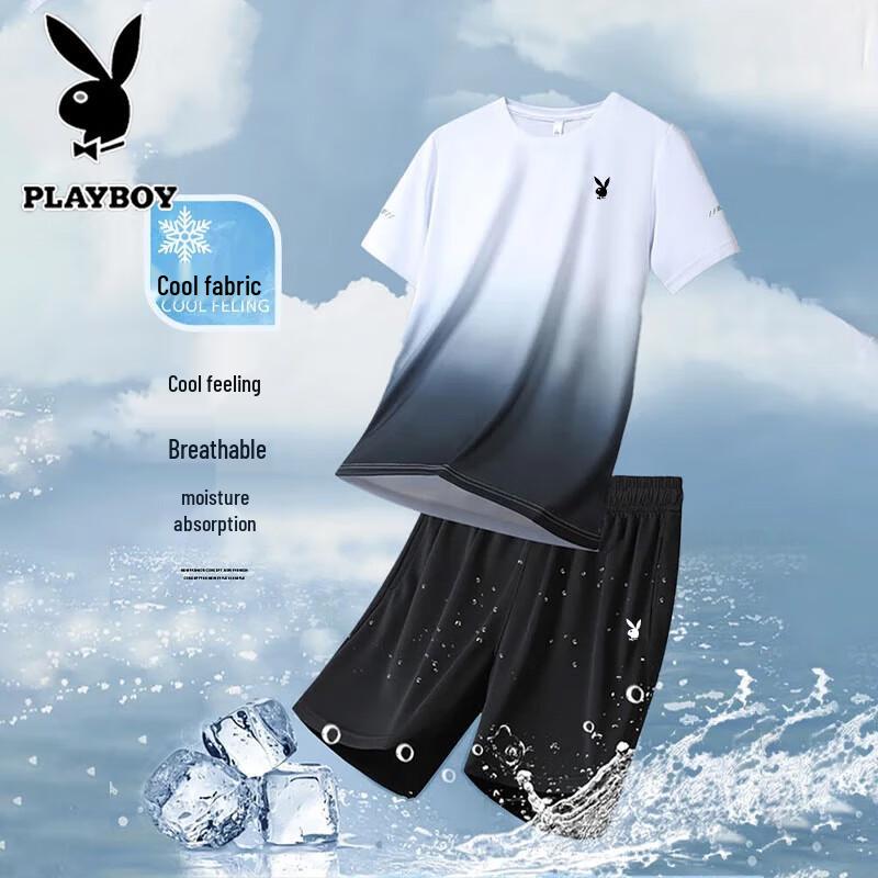 PLAYBOY Men's Summer Casual Quick-Dry 2-Piece Set