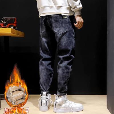 Hose Herrenmode Marke2024Herbst und Winter Neue Jeans Herrenmode Gerade Locker Verdickt Samt Harems-Hose