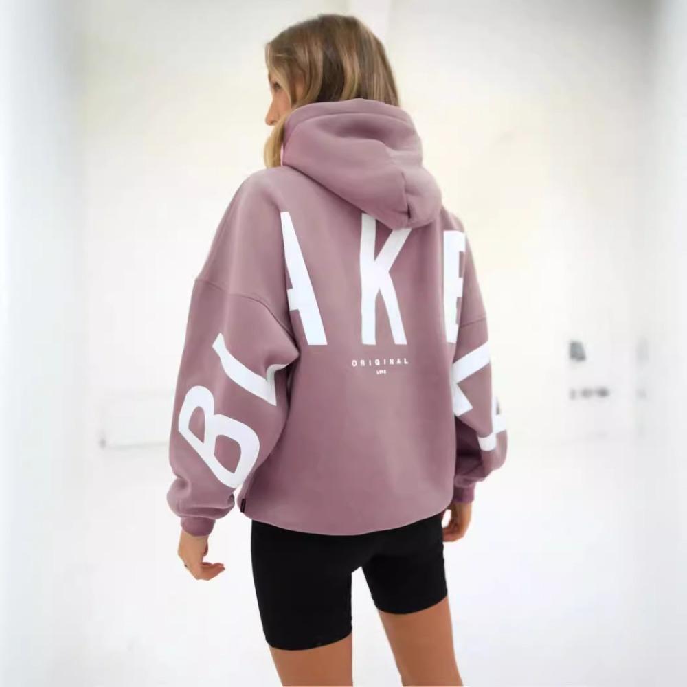 Women's Crew Neck Long Sleeve Letter Printed Oversized Sweatshirt Casual Top