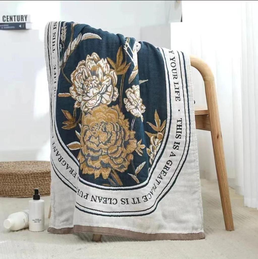 Prosop de baie moale din tifon cu design cu ciucuri - 80x160 cm, cu uscare rapidă și absorbant de apă