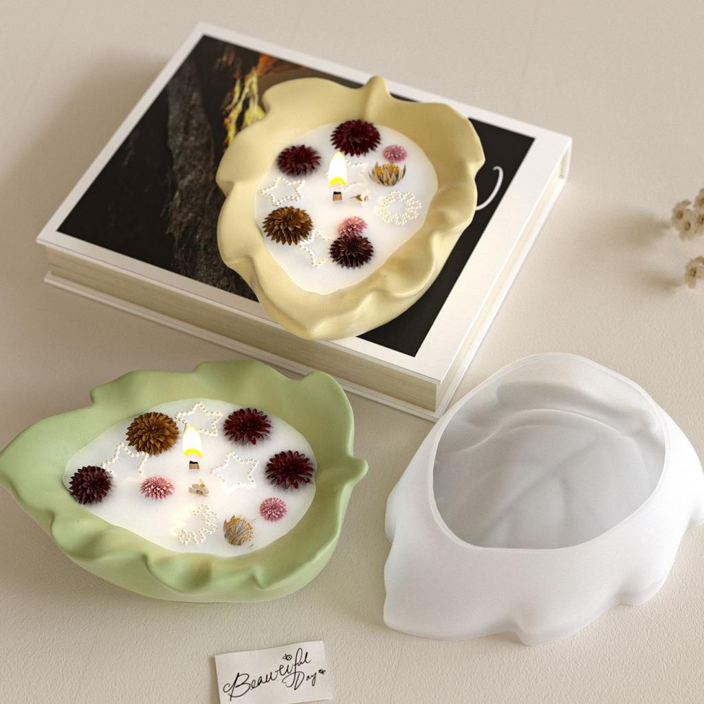 Leaf Tray Silicone Mold DIY Aromatherapy Plaster Leaf Dish Candle Cup Mold