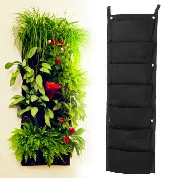 Vertical Hanging Garden Planter Flower Pot Pouch Layout Waterproof Wall Mount Hanging Flowerpot Bag Indoor Outdoor