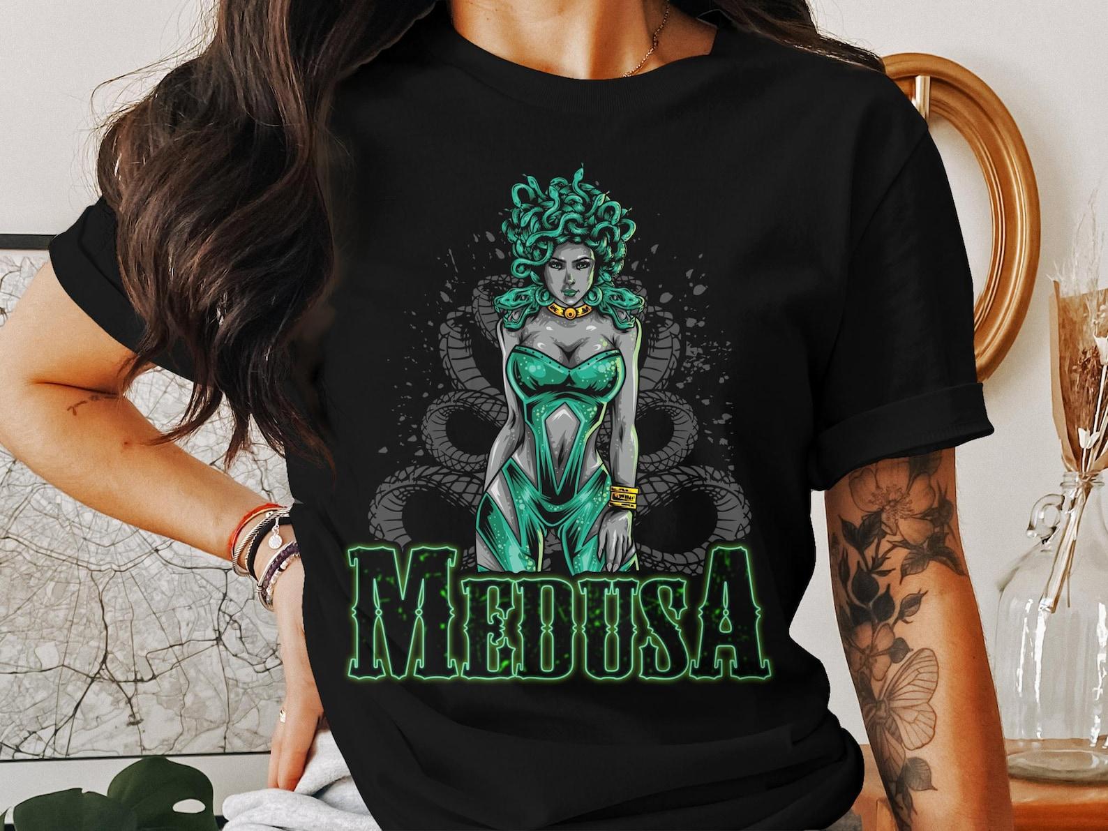 Greek Mythology Medusa T Shirt, Greek Gods Apparel, Medusa Graphic Tee, Mythological Deity Design, History Inspired Shirt S