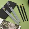 1 Pair Black Gold Disposable Sushi Chopsticks With Box
