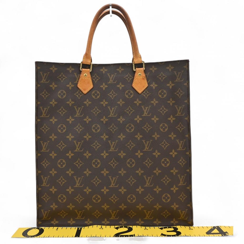 Auth LOUIS VUITTON Monogram Sac Plat Tote Bag Handbag PVC Canvas M51140 lv3622bf