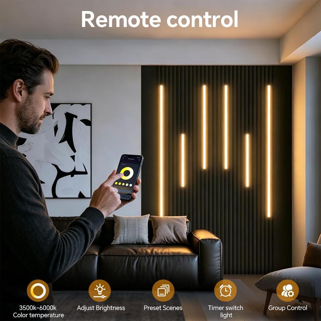 3000K-6500K CCT Dimmable COB LED Strip Light Phone APP Control Display Cabinet Acoustic Wall Wood Panel TV Backlight Decor Lamp