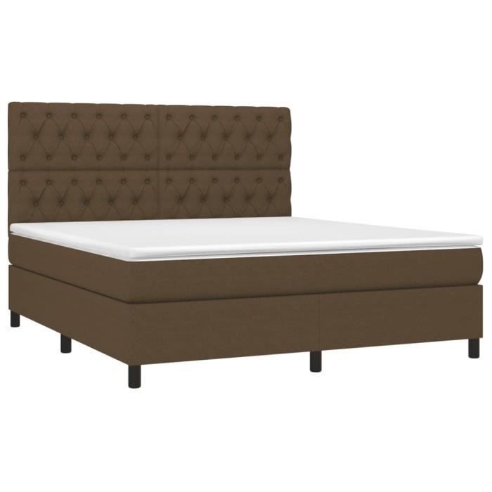 3142028 vidaXL Divan Bed with Mattress Dark Brown 160x200 Cm