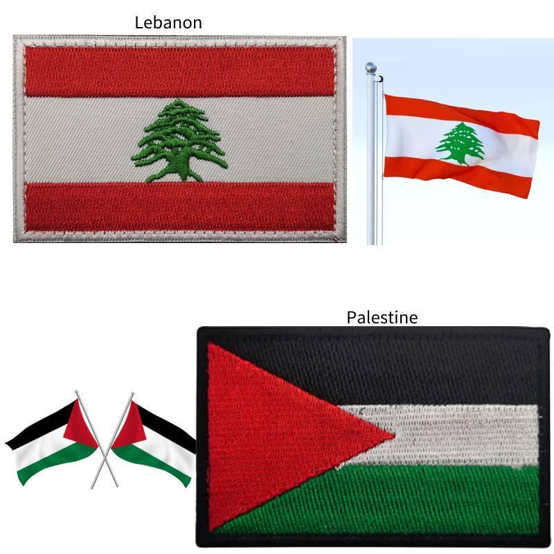 Palestine Lebanon Embroidered Flag Patch Badge For Clothes Hat Decor Backpacks