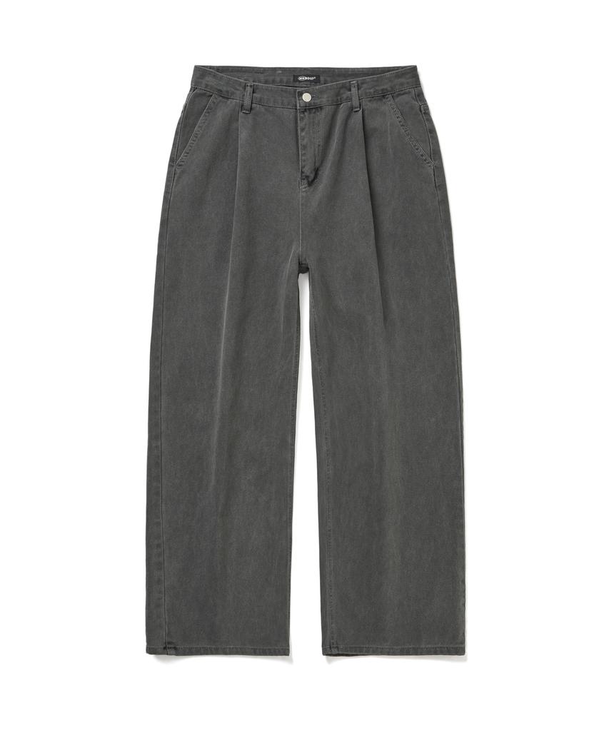 NAKEDBLOOD E.R Solid Wash Wide Denim Pants Grey