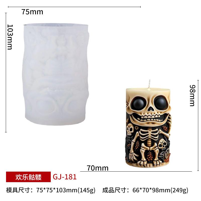 Funny Skull Shape Scented Candle Silicone Mold Halloween Creative Cartoon DIY Craft