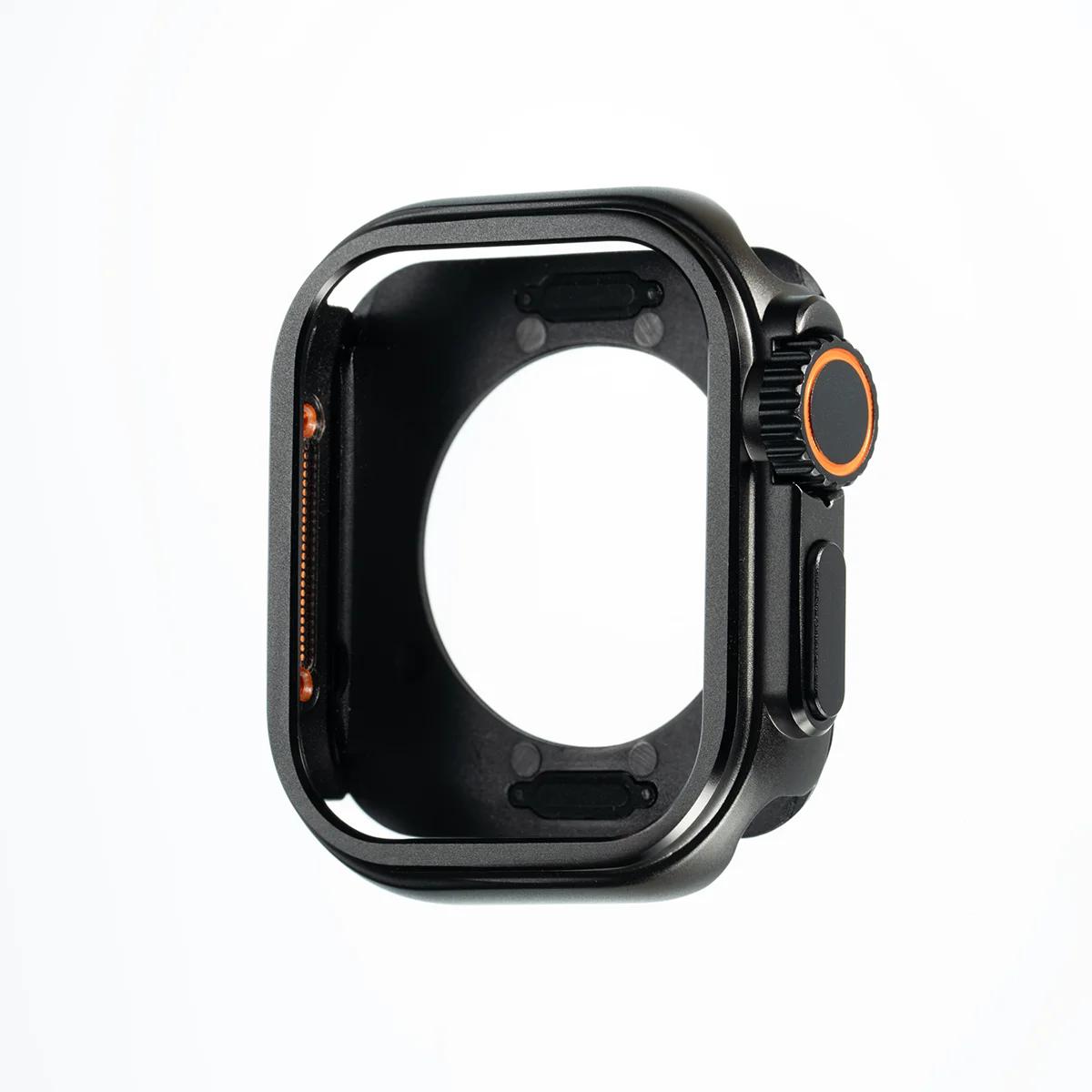 

Metal+Plastic Case for Apple Watch 11 10 46mm Change To Ultra 2 Cover Aluminum Alloy Bumper Protective Frame for IWatch S10 46mm for Series 10 42mm чёрный