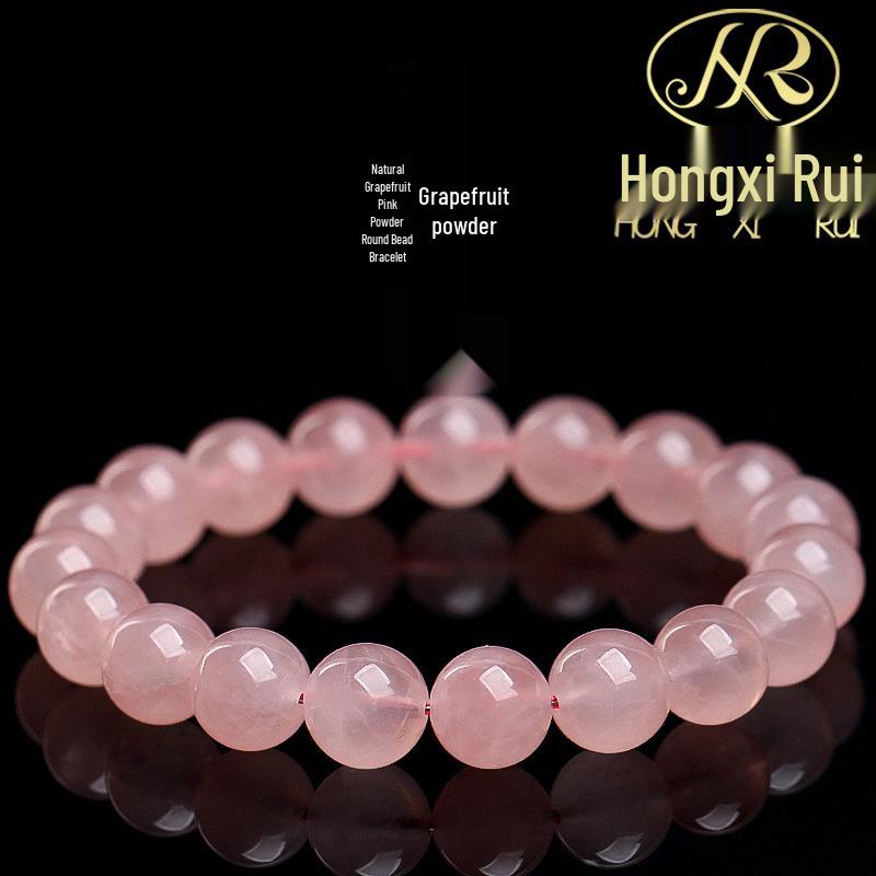 7A Grade Rose Quartz Grapefruit Bead Moisturizing Pink Crystal Bracelet