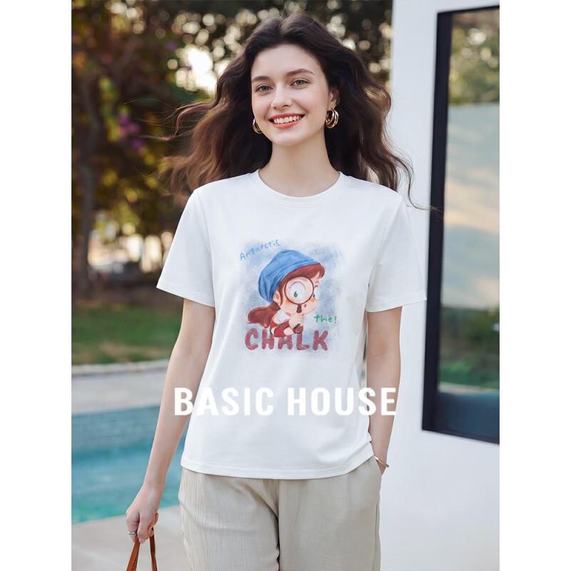 Basic House Women s Printed Short Sleeve T-Shirt One Size