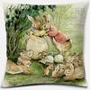 Cute Cartoon Rabbit Printing Series Pattern Pillowcase Square Pillowcase Home Office Decoration Pillowcase