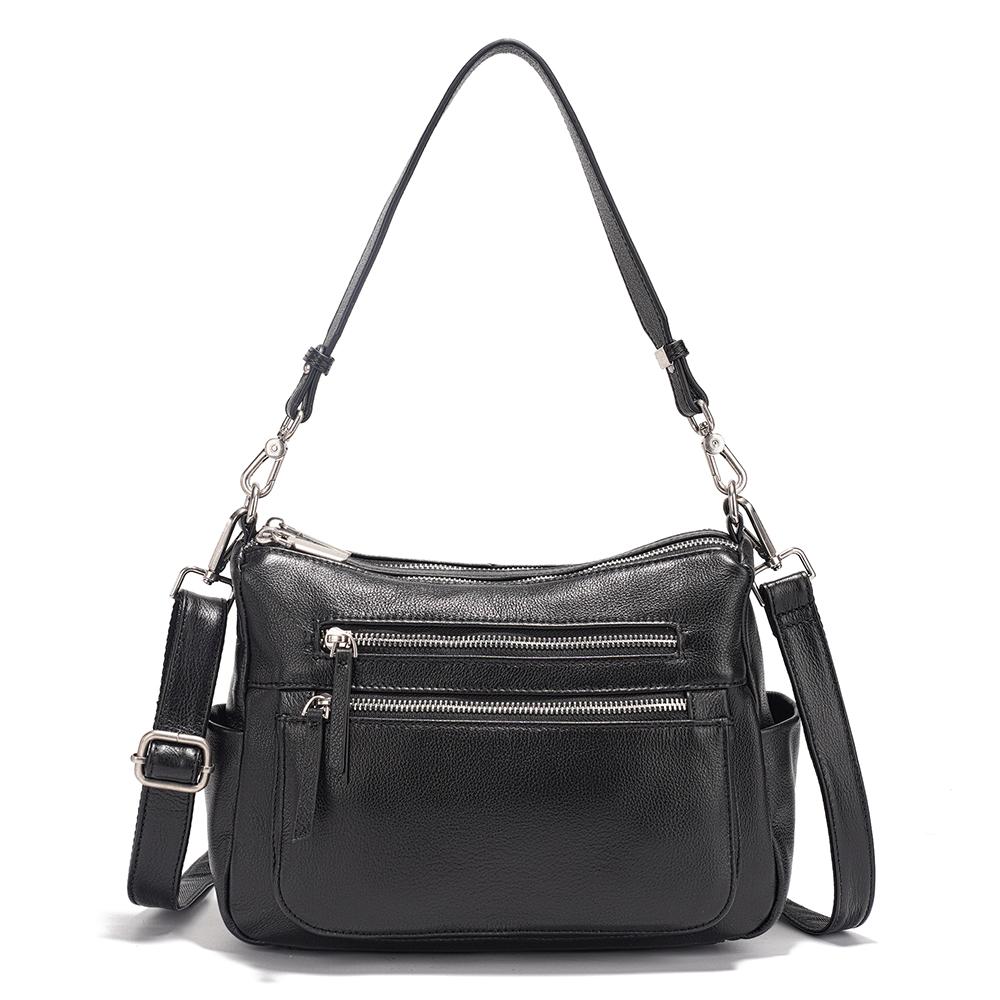 

Zency Сумка из коровьей кожи Женская сумка через плечо Сумки кросс-боди чёрный