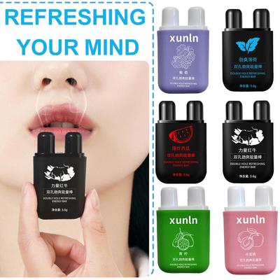 Duftender Doppelnasenloch Energetisierender Energieriegel Aromatherapie Naseninhalator Dämpfe Stift Stimulierender Duft Beugt Schläfrigkeit vor