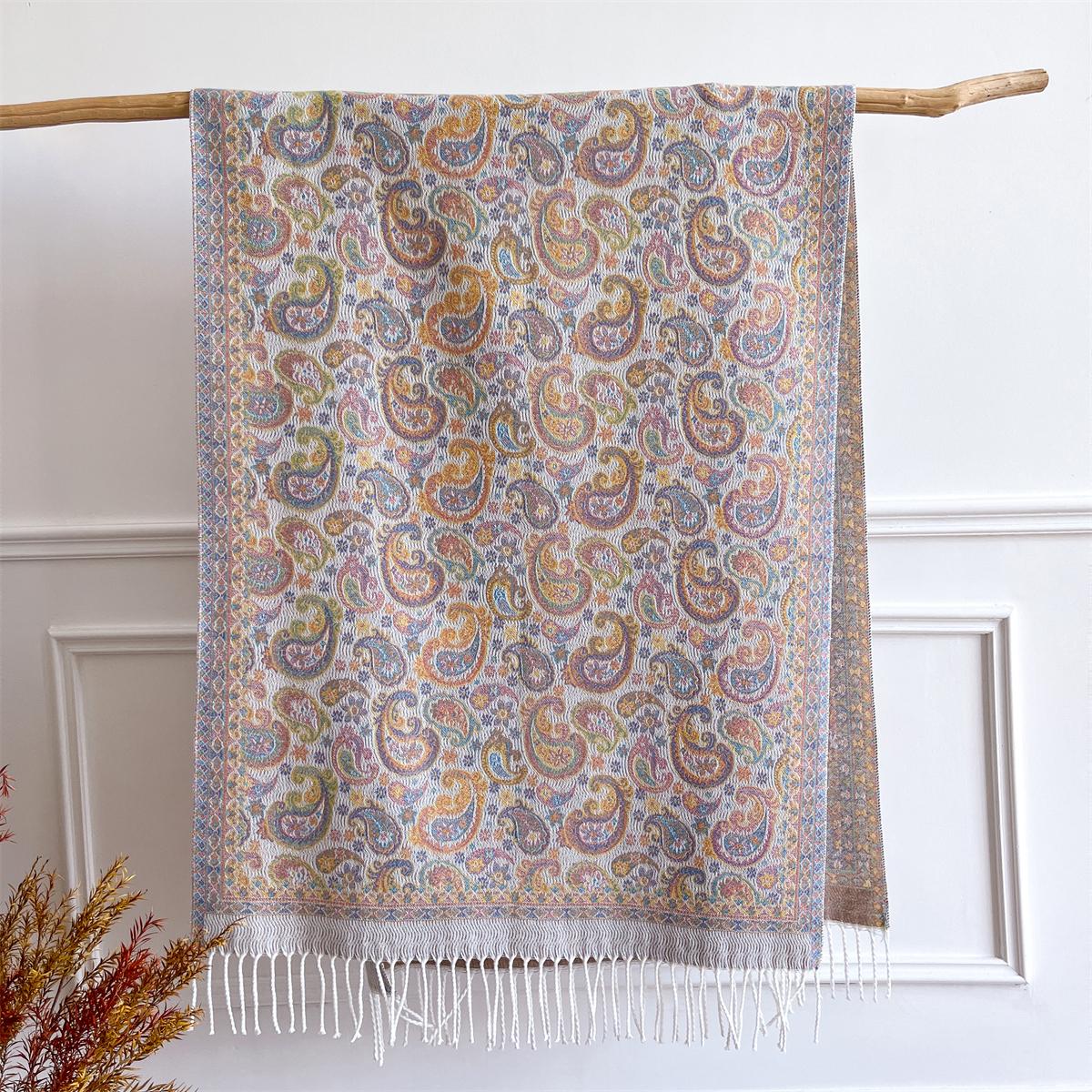 

[T819] 65*180cm Bohemia Paisley Women Jacquard Scarf Thick Imitation Cashmere Tassel Shawl Winter Warm Wrap Pashmina Blanket 65x180cm