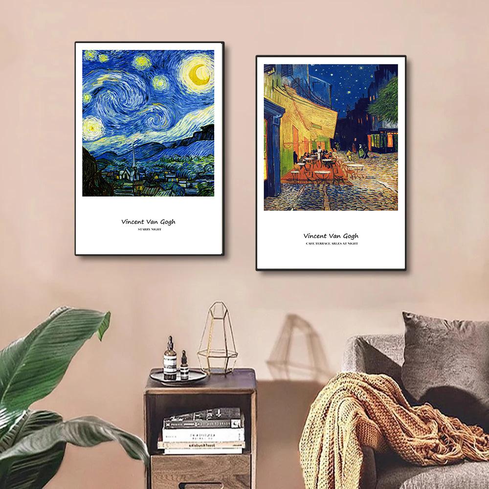 Vincent Van Gogh Writings Prints and Posters Great Work The Starry Night Canvas Painting Decorations for Living Room Wall Art