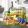Custom Name Pooh Friends Adventure flannel Blanket for Super Soft Cute Comfort Blanket for Travel Bedding Couch Sofa Blanket
