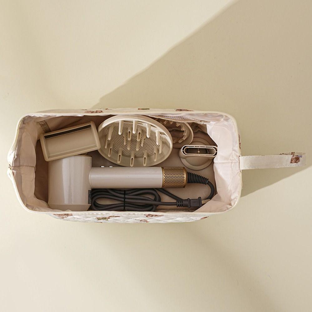 Polyester Cotton Hairdryer Storage Bag 9 Colors Large Capacity Travel Makeup Bag Floral Print Makeup Train Cases Women Girls