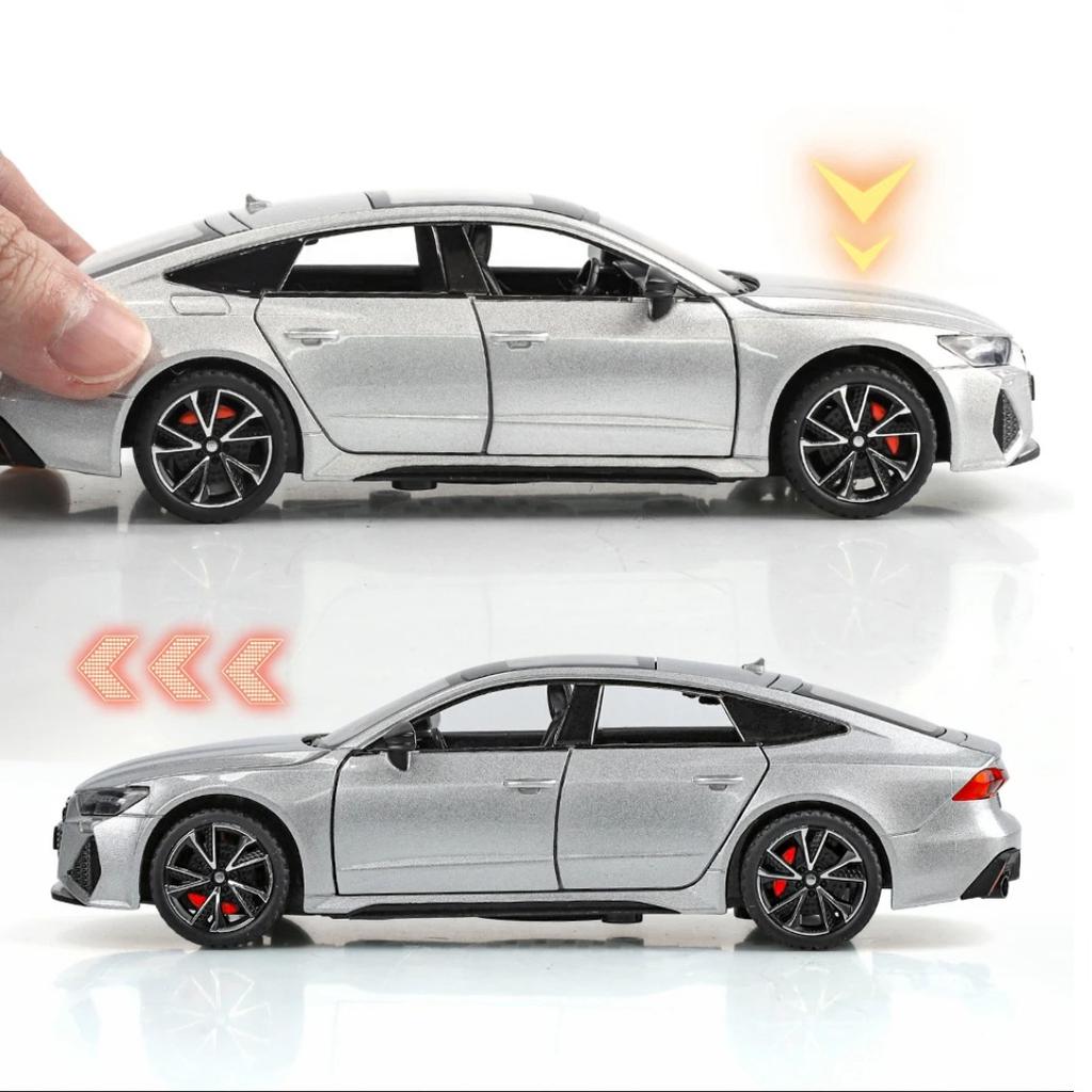 Simulación Escala 1/32 RS7 Coche Deportivo Aleación Fundición a Presión Metal Modelo Juguetes Educativos y Divertidos para Niños Regalo para Niños Adorno de Exhibición Coleccionar