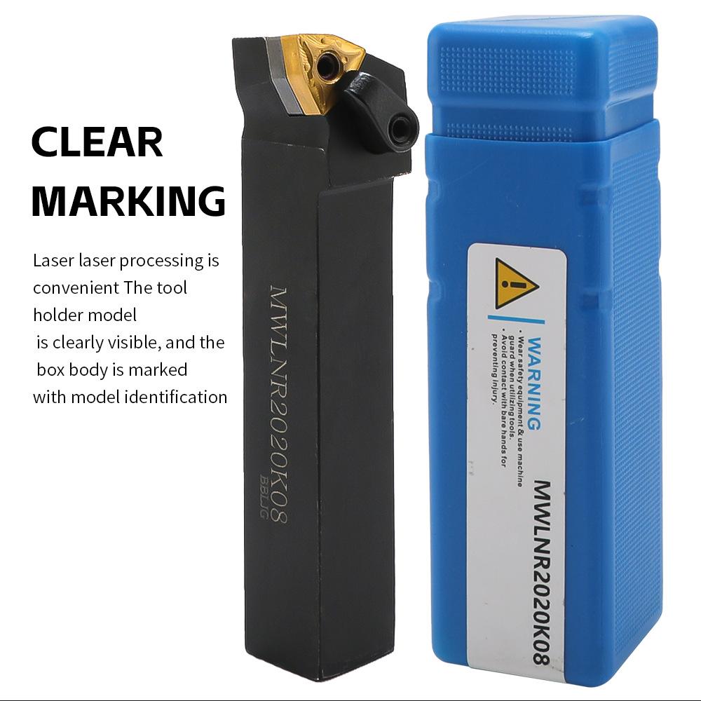 

Carbide Turning Tools Set Lathe Turning Tool Holder MWLNR2020K08 + 10Pcs WNMG080404 Carbide Inserts + Wrench
