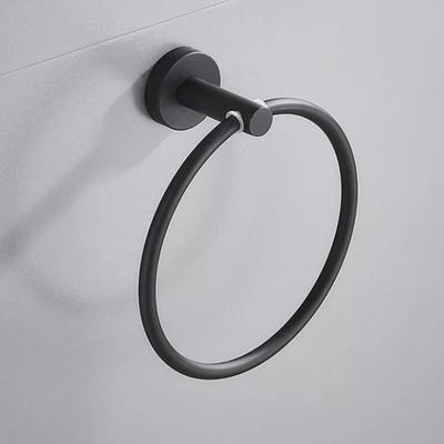 Yousheng Anneau porte-serviettes mural à ventouse en métal, couleur unie, facile à installer, porte-serviettes de salle de bain, crochet de suspension