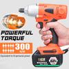 2 IN 1Cordless Multifunctional Electric Impact Wrench LED Powerful Tool High Torque Cordless Drill Orange 18x24x10.5cm