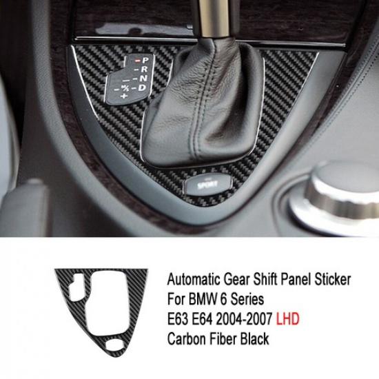 Carbon Fiber Automatic Gear Shift Cover Trim For BMW 6 Series E63 E64 2004-2010