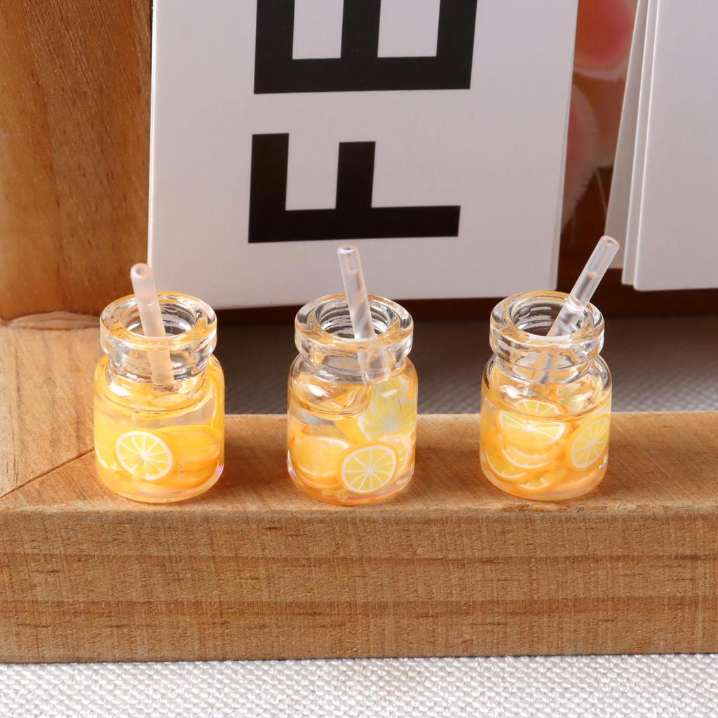 Ręcznie robione miniatury jedzenia i napojów do domku dla lalek: Ciasto, Sok, Talerze