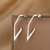 Stainless Steel Earrings Geometric Irregular Personality Design Korean Fashion Stud Earrings For Women Zircon Banquet Gifts New