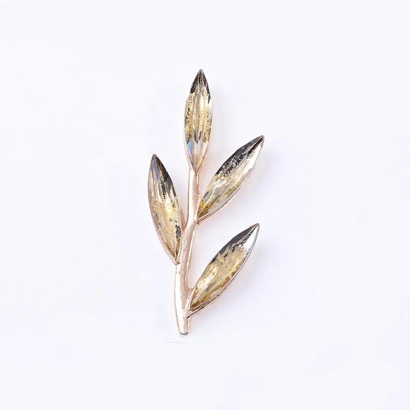 Engood 100Pcs Rhinestones Branch Leaves Button DIY Hair Accessories Wedding Bridal Decoration Sewing Trim & Embellishments Craft