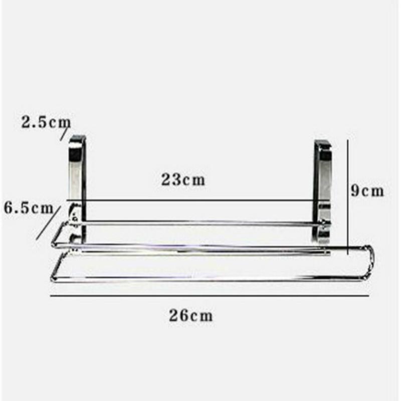 New Paper Roll Towel Holder Stainless Steel Racks Under Drawer Cabinet Door Back Hanging Hook Holder Kitchen Bathroom Gadget