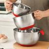 Stainless Steel Mixing Bowl with Handle And Pour Spout Metal Nesting Bowl with Non-Slip Bottoms for Kitchen Mix Cook Bake Prep