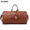 Large Capacity Vegetable Tanned Leather Travel Bag - High-End Vintage Gym Bag for Business Trips